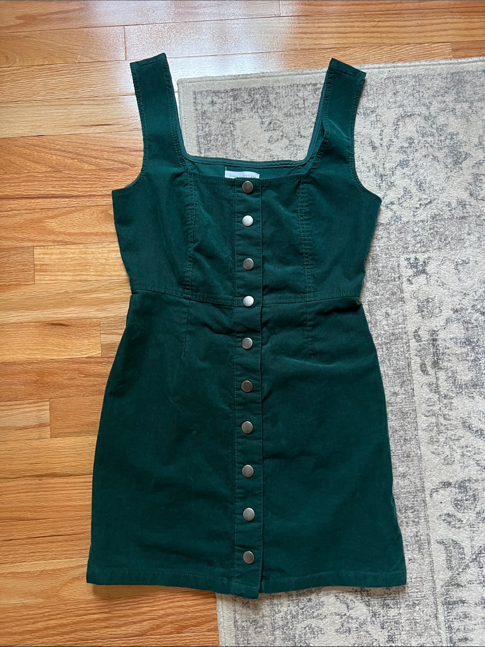 Urban Outfitters Dark Green Button-Front Mini Dress